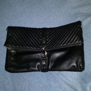 Steve Madden Convertible Black Foldover Clutch
